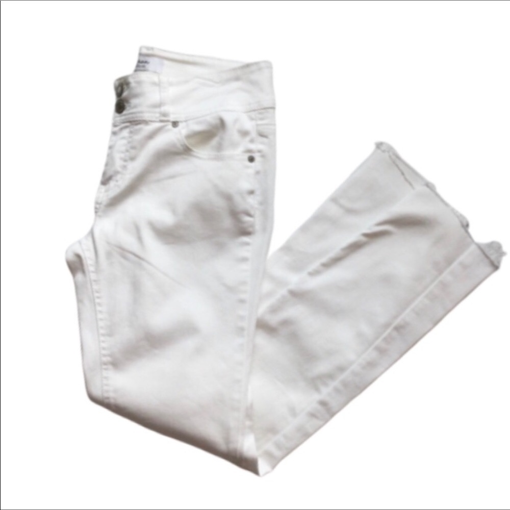 Wax Jeans White Raw Hem Skinny Ankle size 7